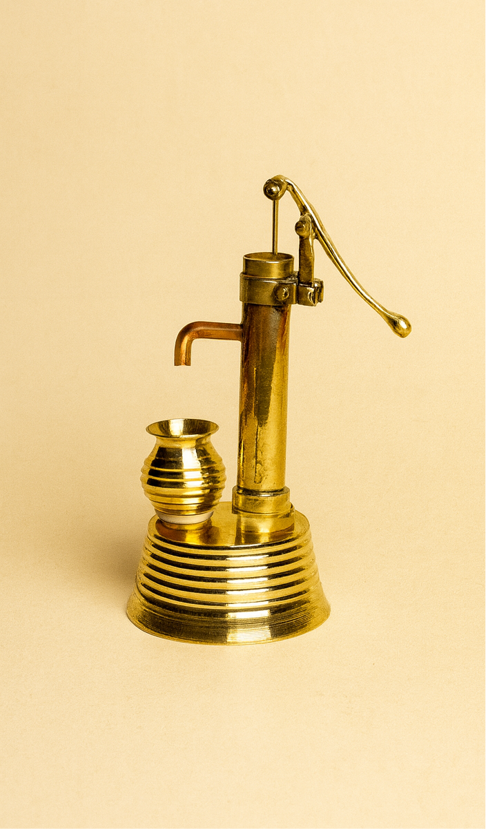 Vintage Brass Water Pump Miniature