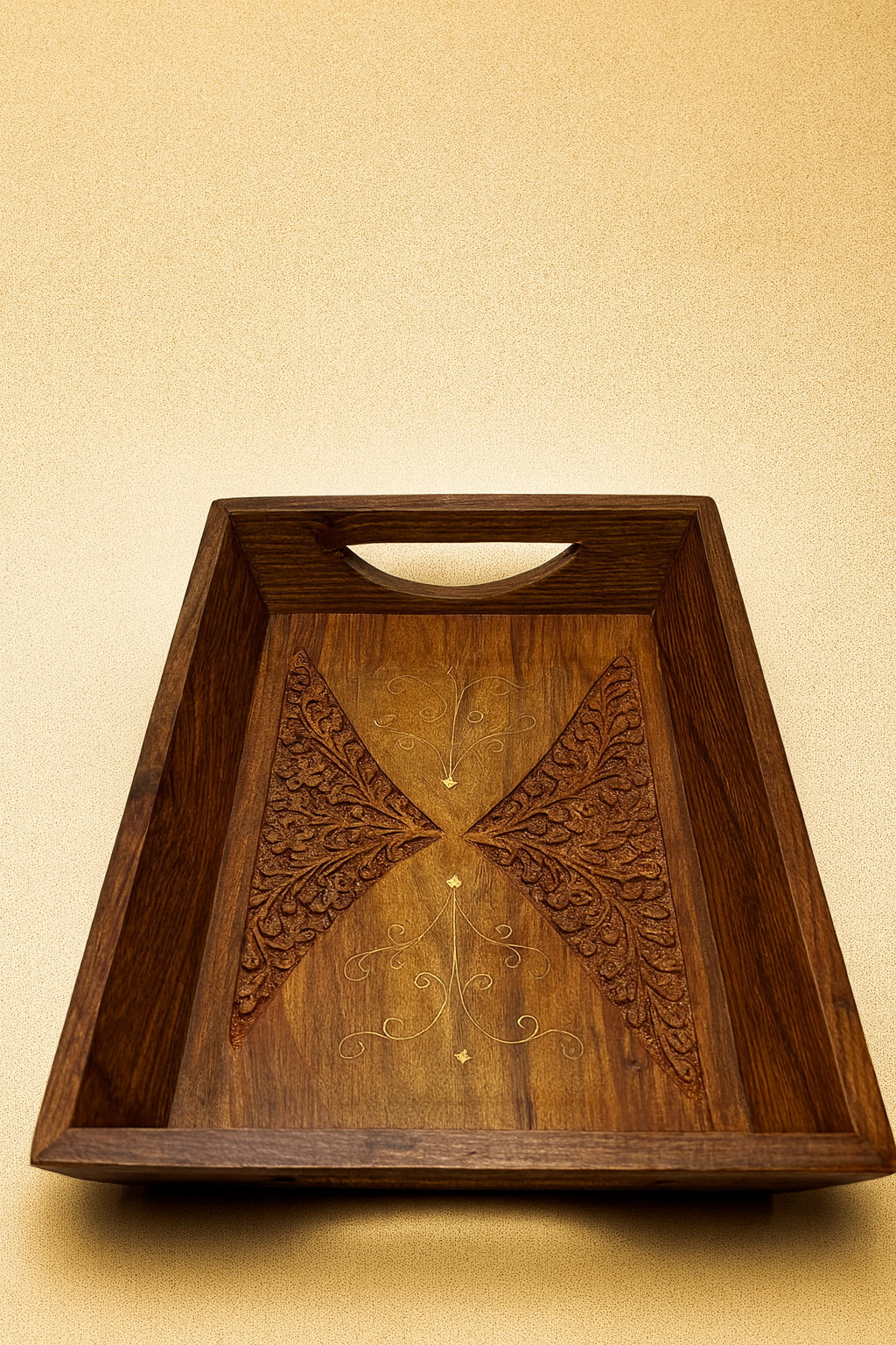 Handcrafted Wooden Serving Tray Set – 3 Pieces