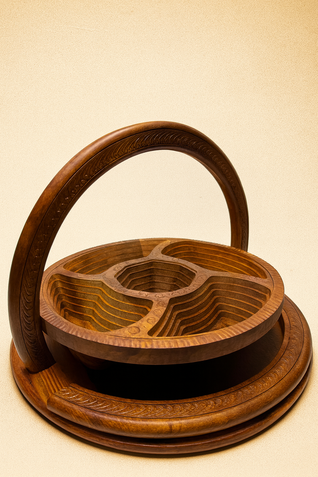 Handcrafted Wooden Basket Tray