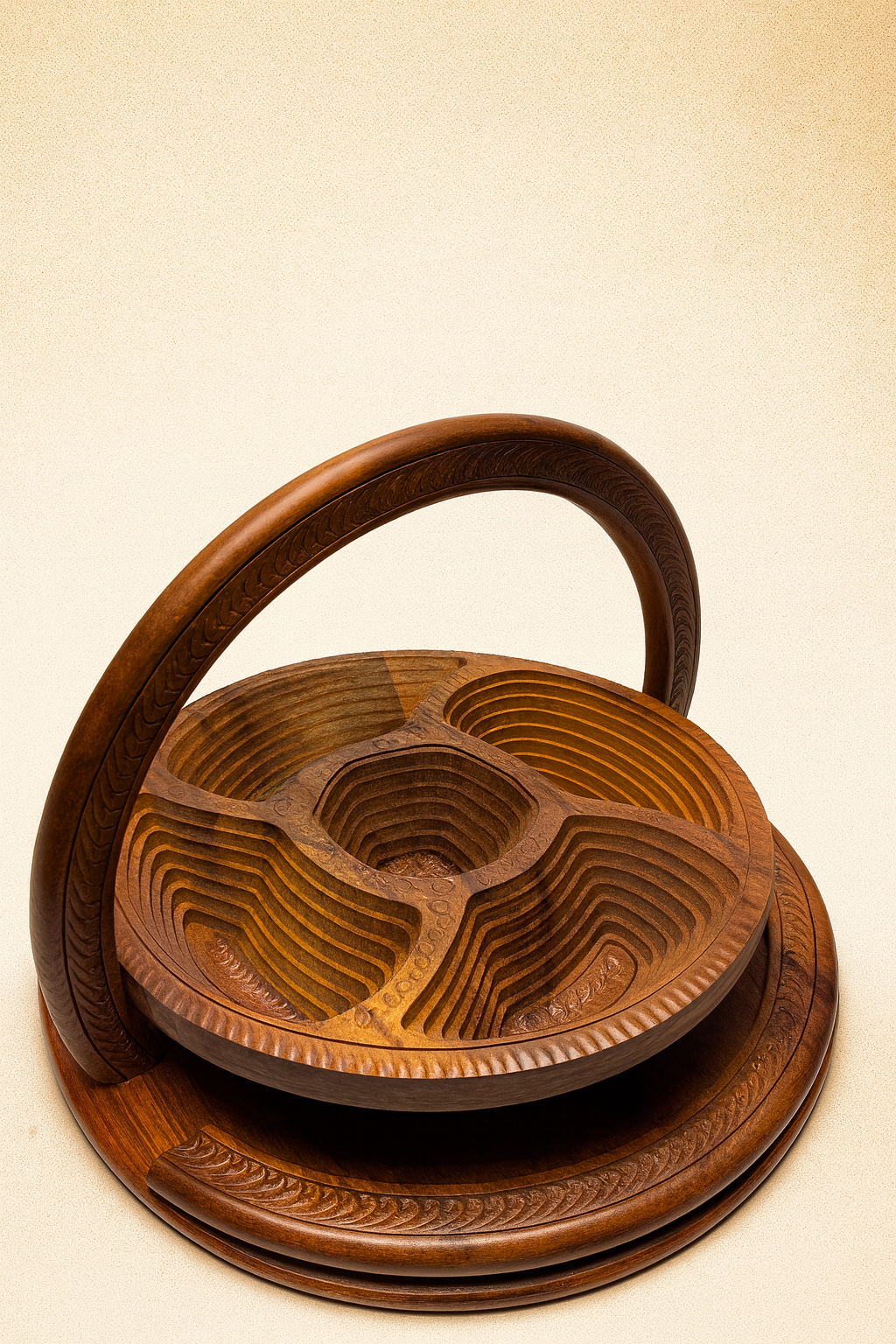 Handcrafted Wooden Basket Tray