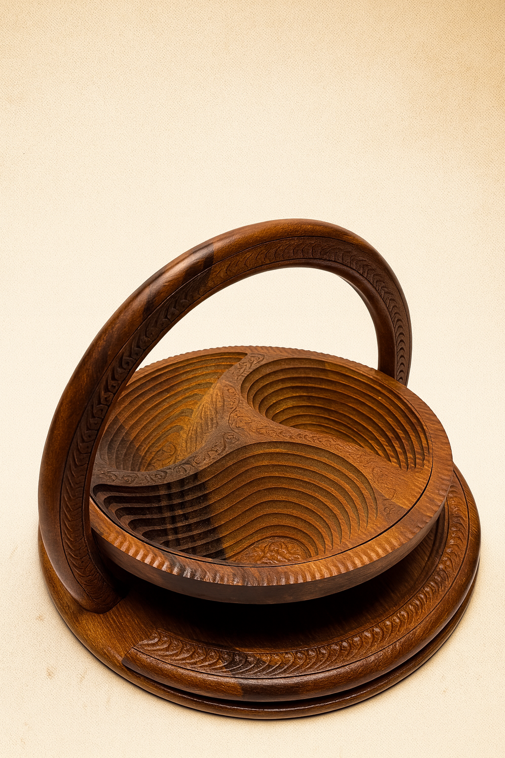 Handcrafted Wooden Basket Tray