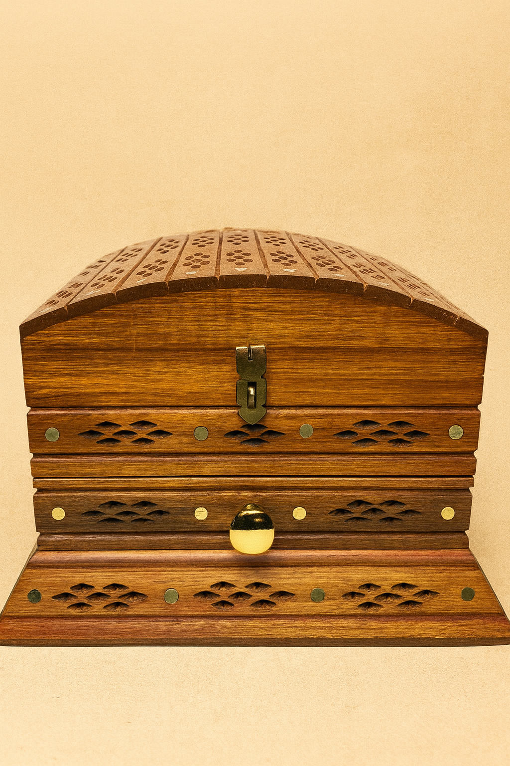 Handcrafted Wooden Jewelry Box – Two-Tier
