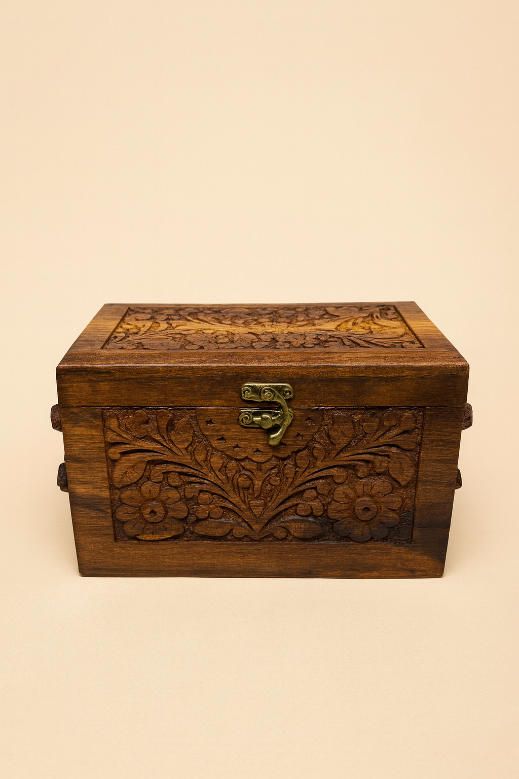 Hand-Carved Wooden Keepsake Box