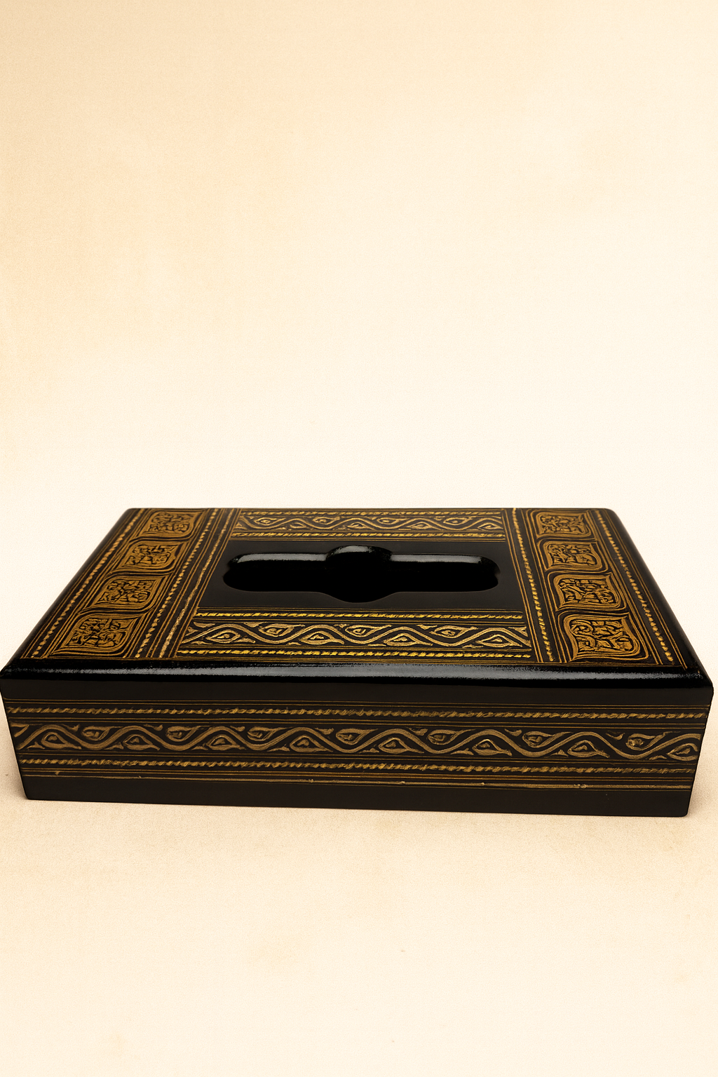 Royal Hand-Painted Wooden Tissue Box Cover
