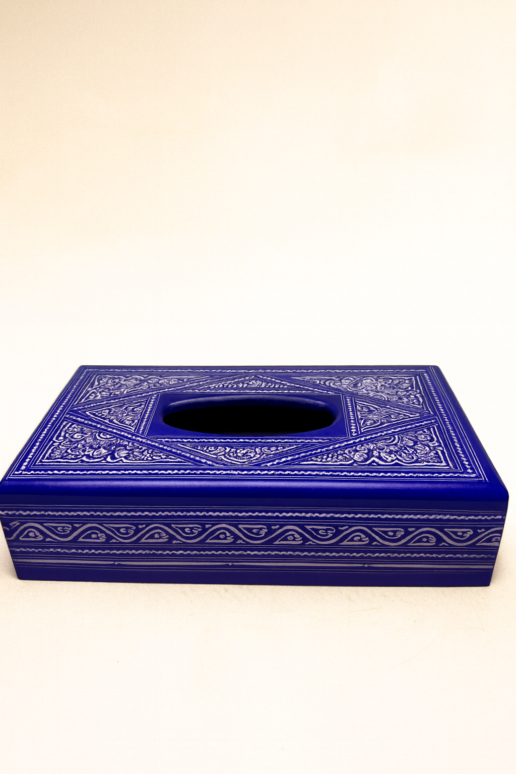 Royal Hand-Painted Wooden Tissue Box Cover