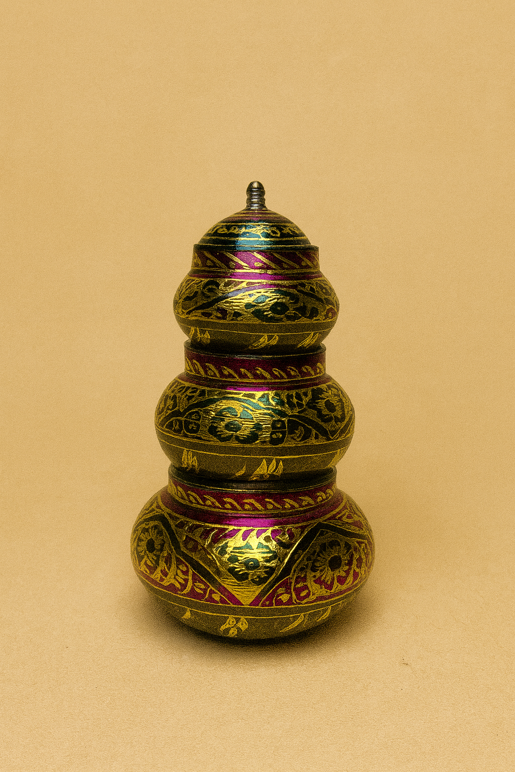 Royal Three-Tier Brass Jar