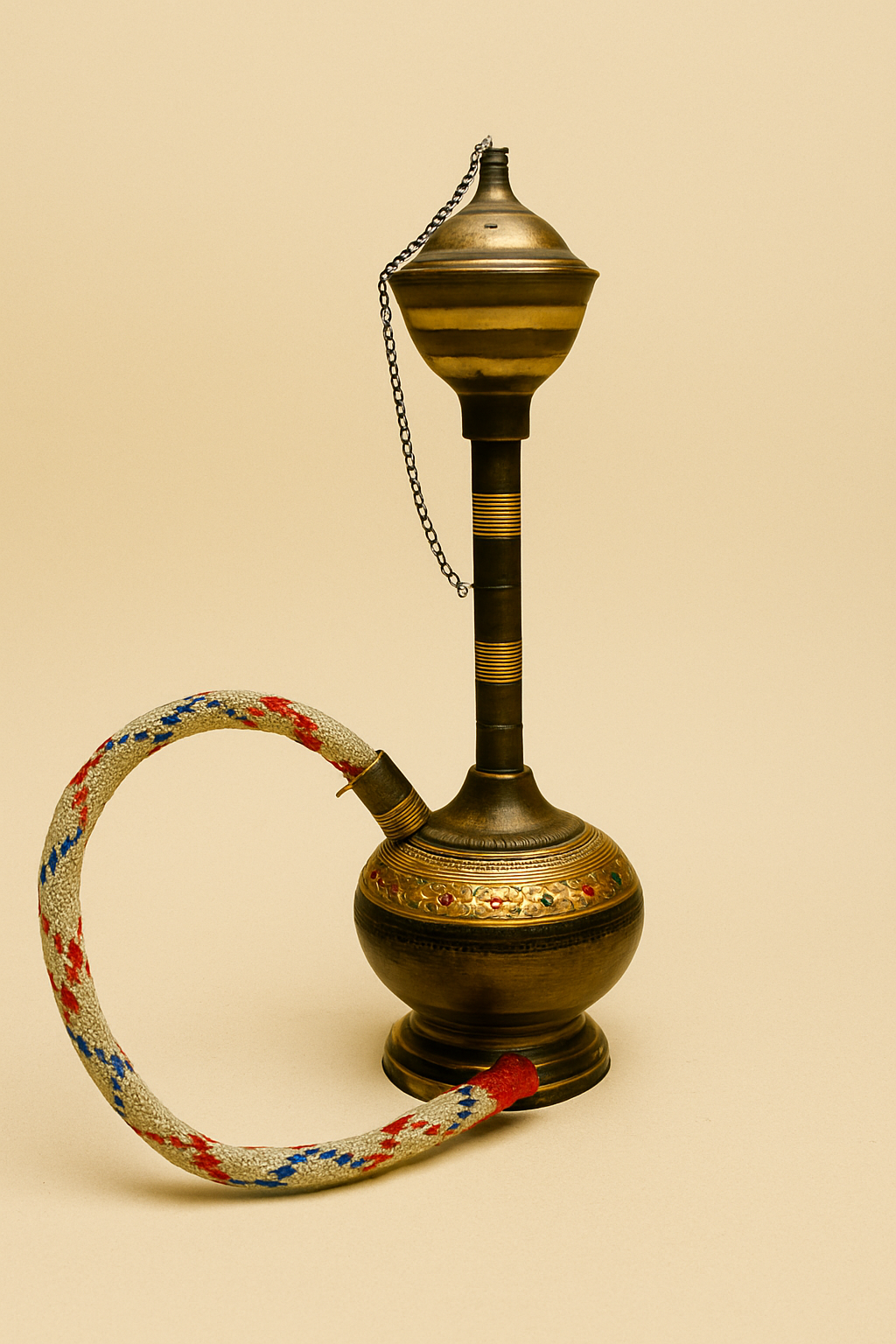Jewel-Toned Mini Brass Hookah
