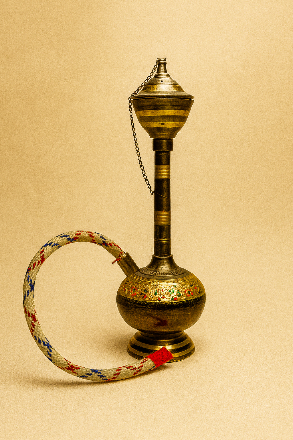 Jewel-Toned Mini Brass Hookah