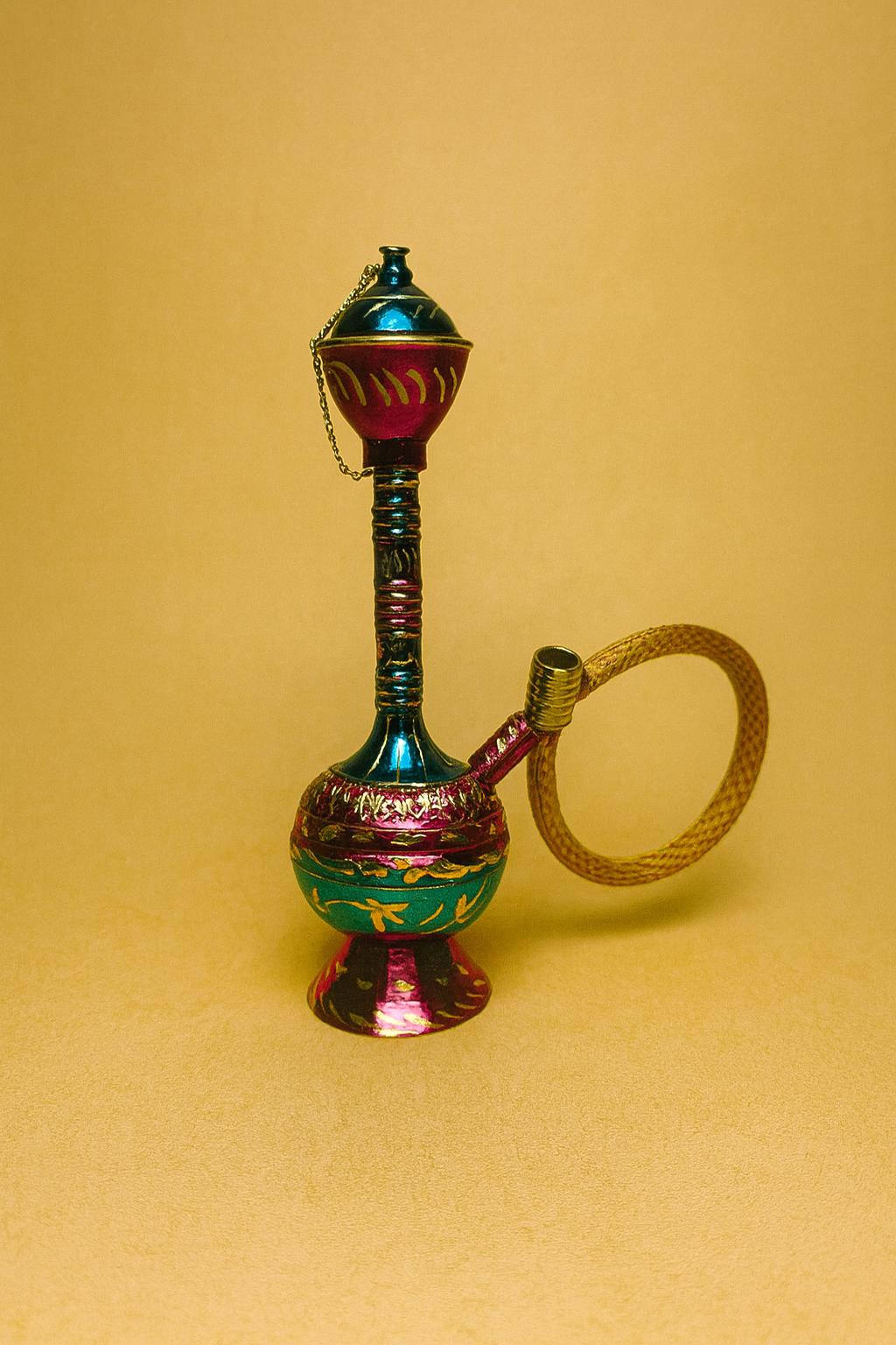 Jewel-Toned Mini Brass Hookah