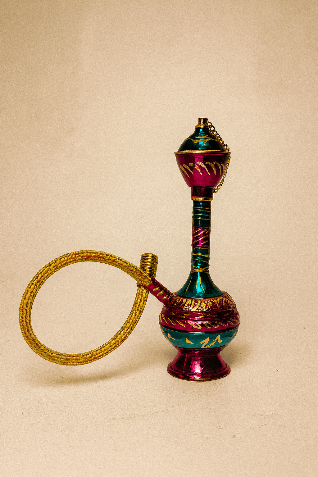 Jewel-Toned Mini Brass Hookah