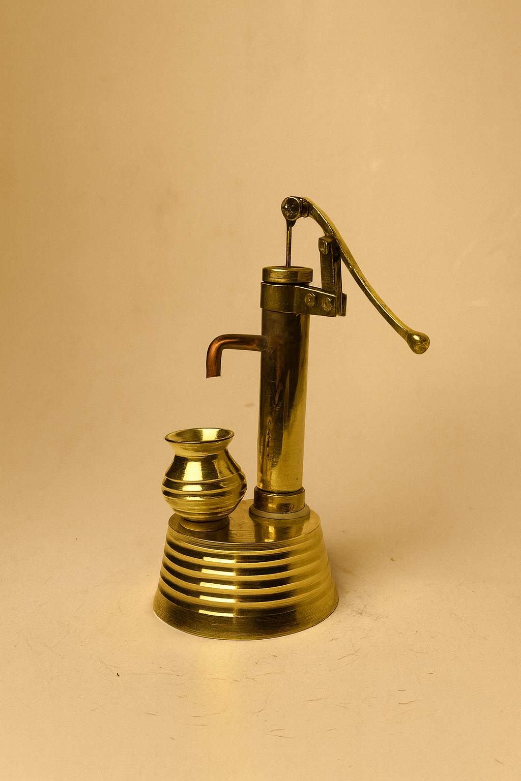 Vintage Brass Water Pump Miniature