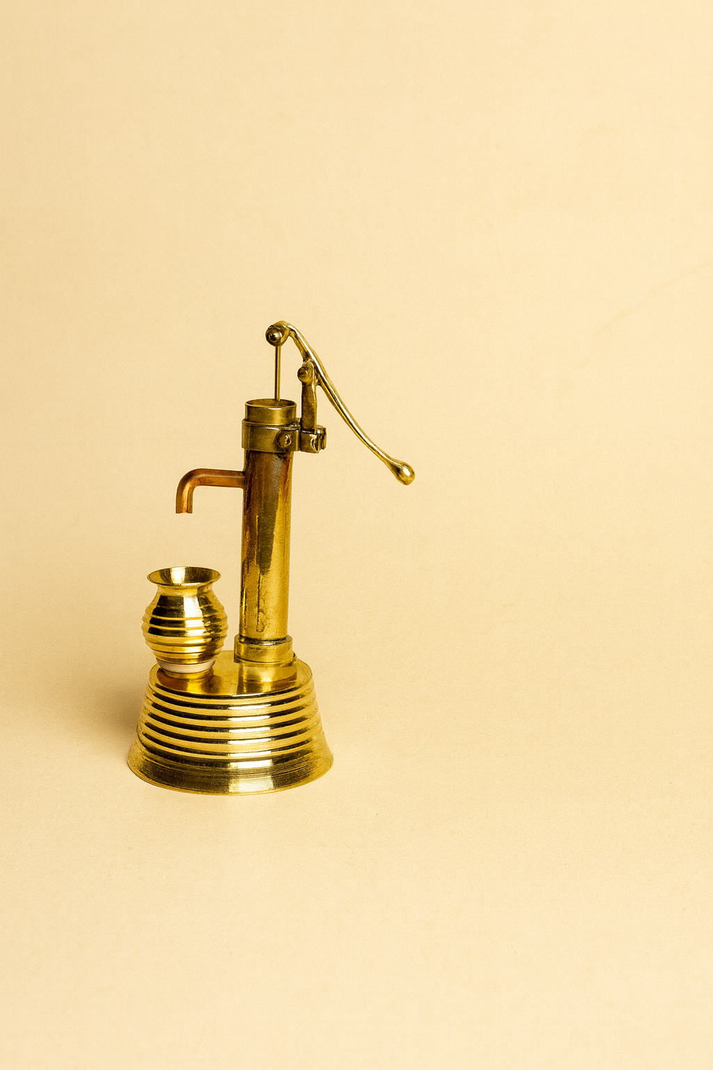 Vintage Brass Water Pump Miniature