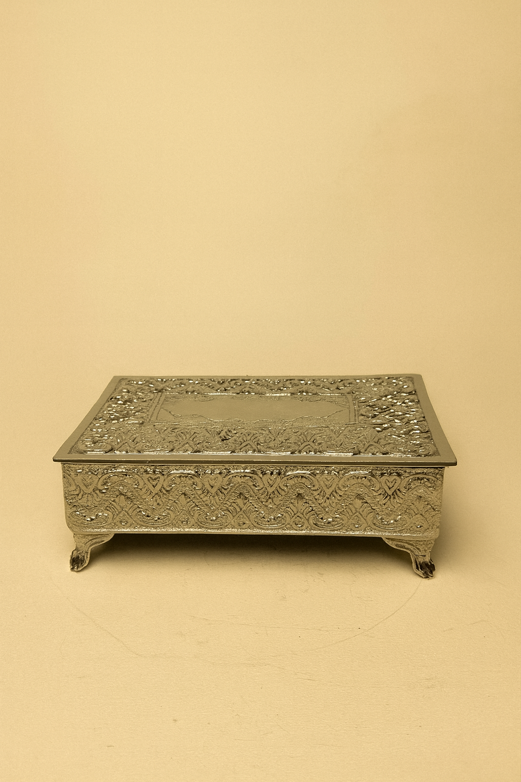 Regal Brass Velvet-Lined Keepsake Box