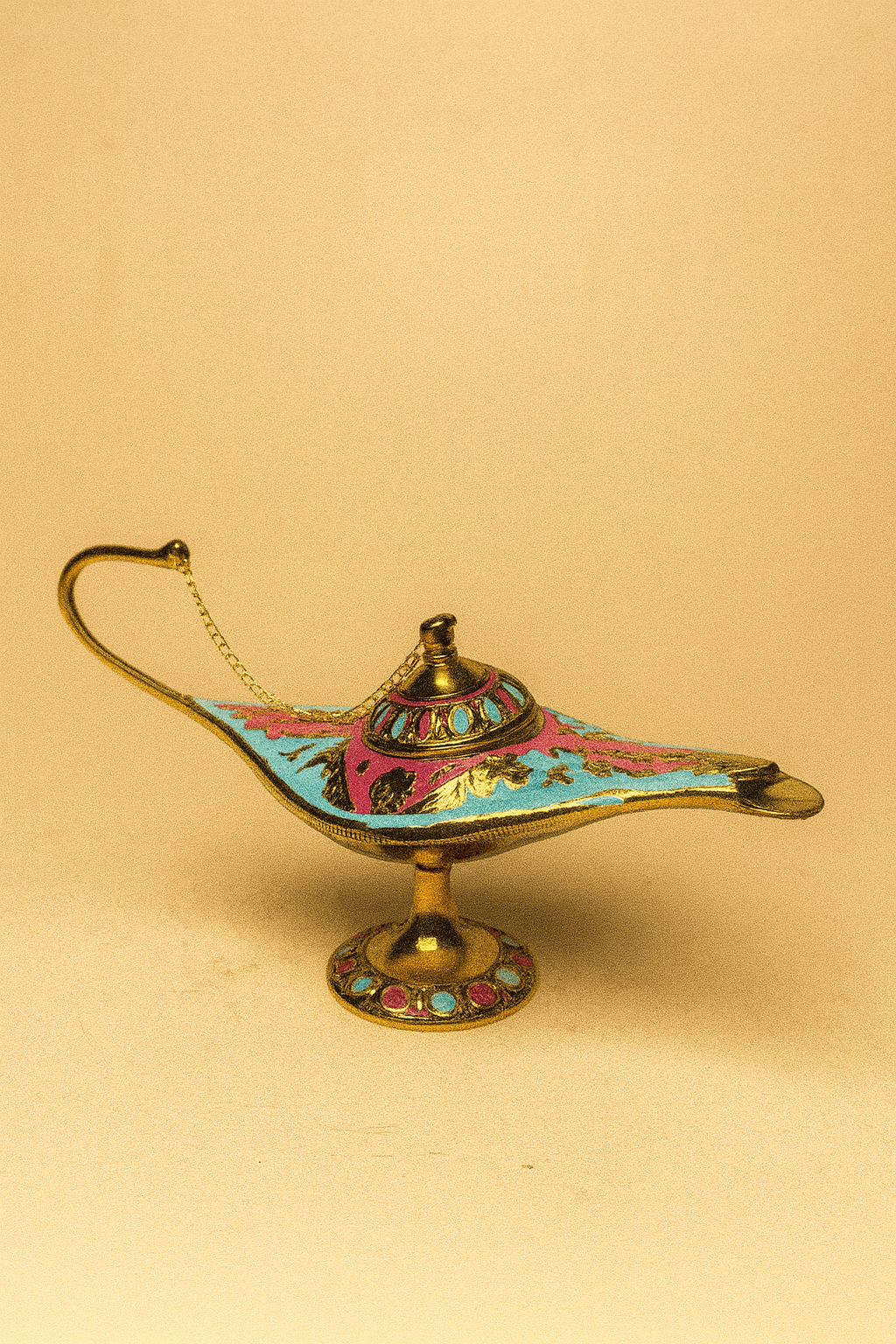 Colorful Brass Aladdin Lamp Showpiece