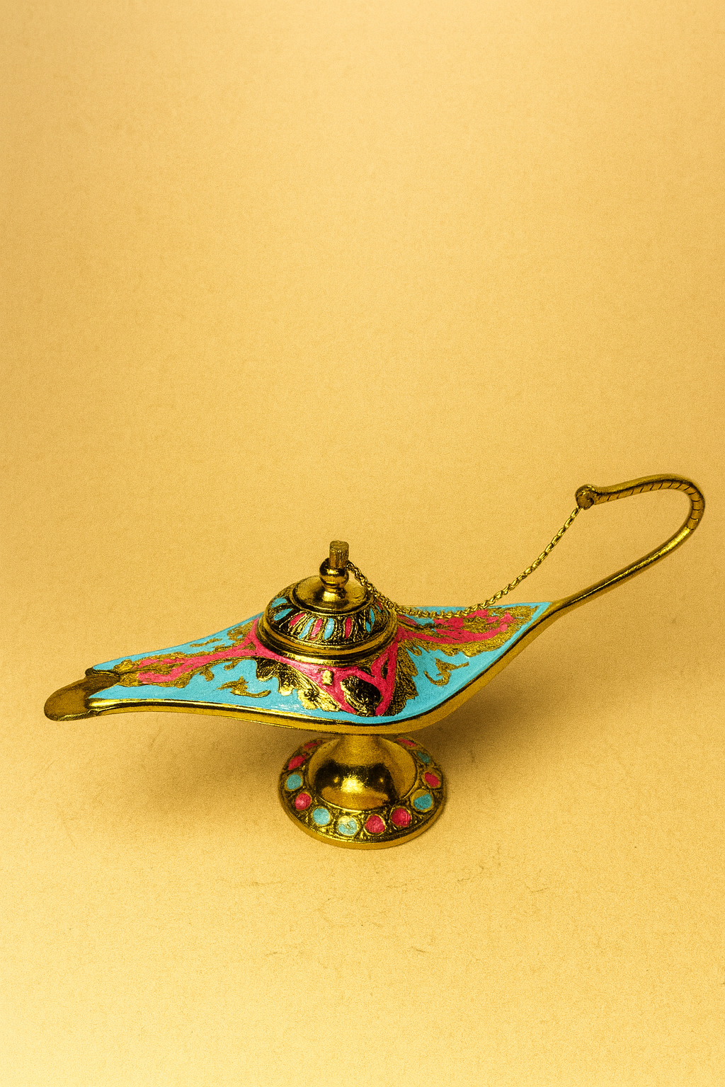 Colorful Brass Aladdin Lamp Showpiece