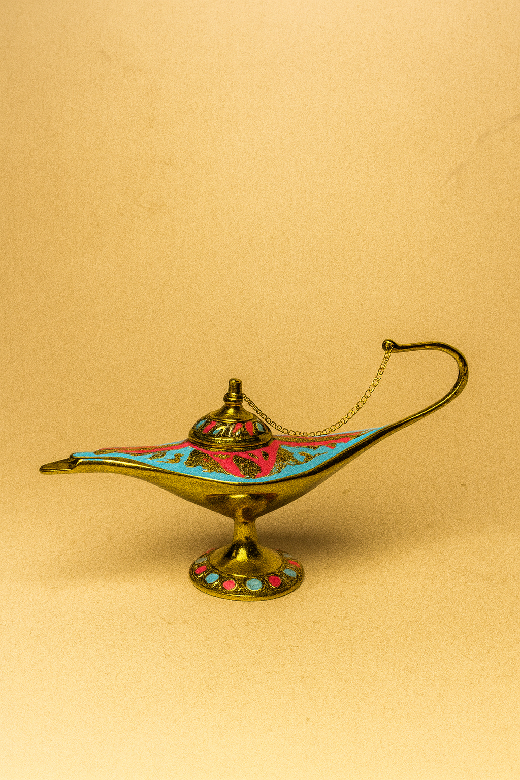 Colorful Brass Aladdin Lamp Showpiece
