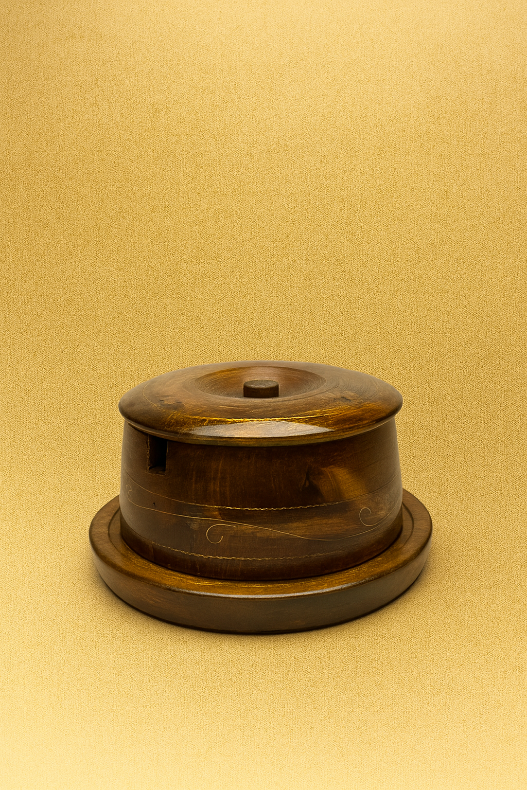 Handcrafted Wooden sugar pot with Lid