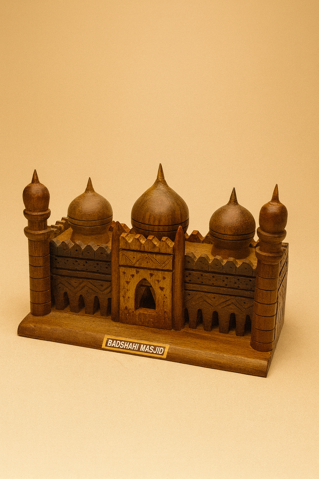 Hand-Carved Wooden Badshahi Masjid Model