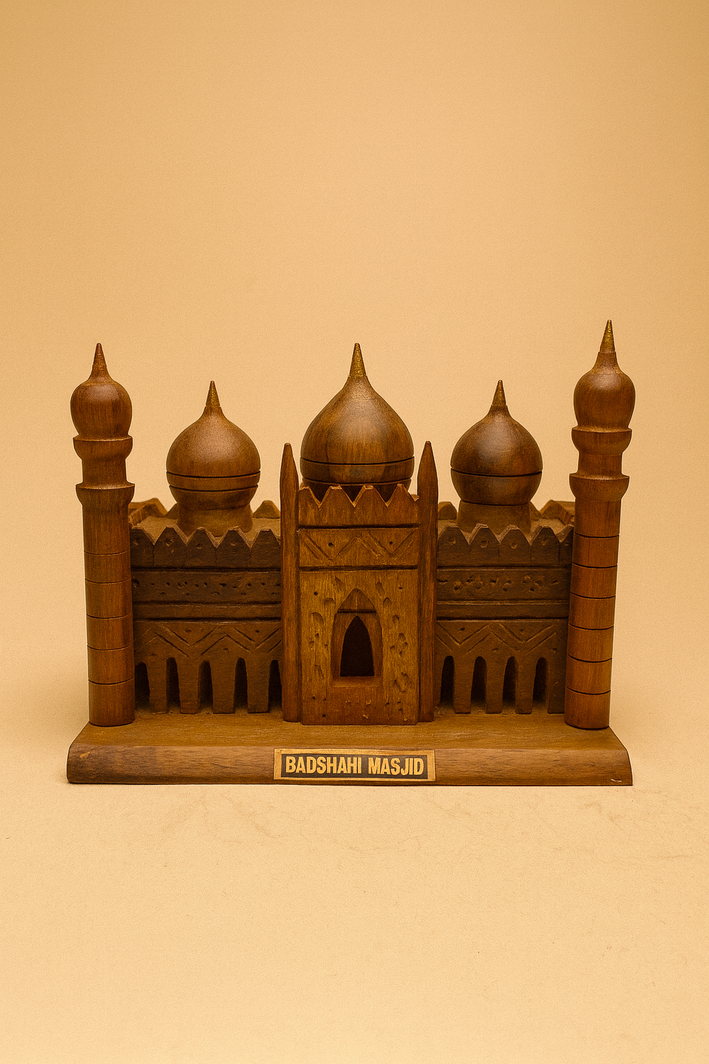 Hand-Carved Wooden Badshahi Masjid Model