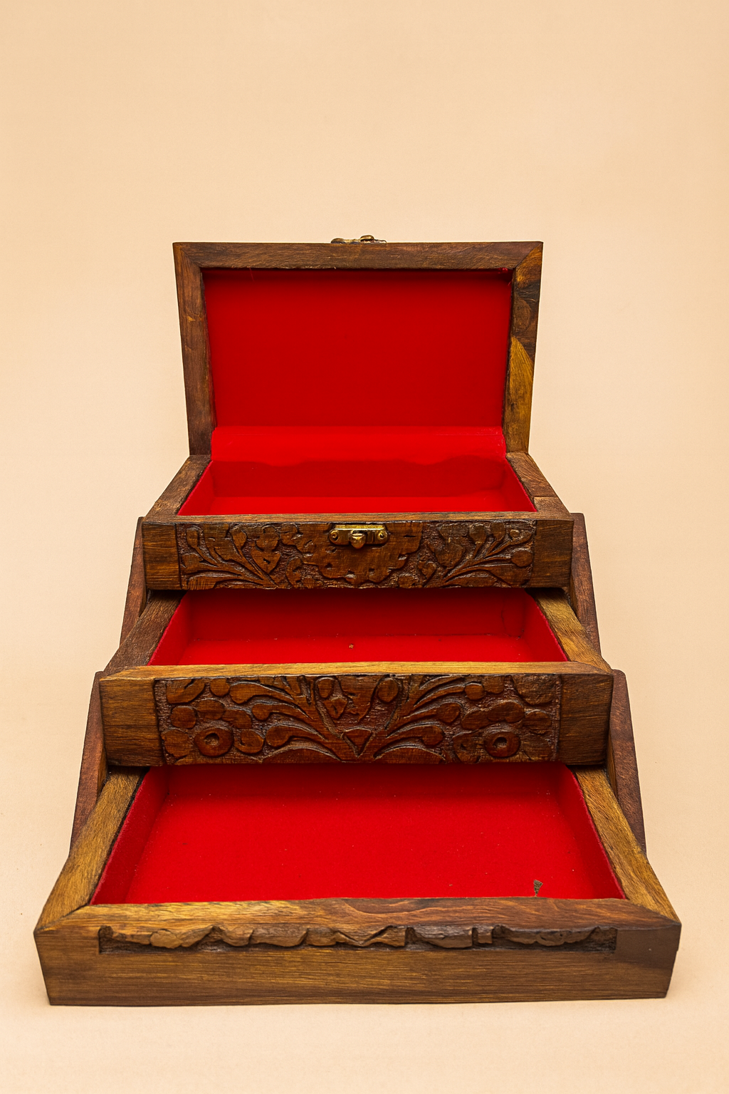 Hand-Carved Wooden Keepsake Box