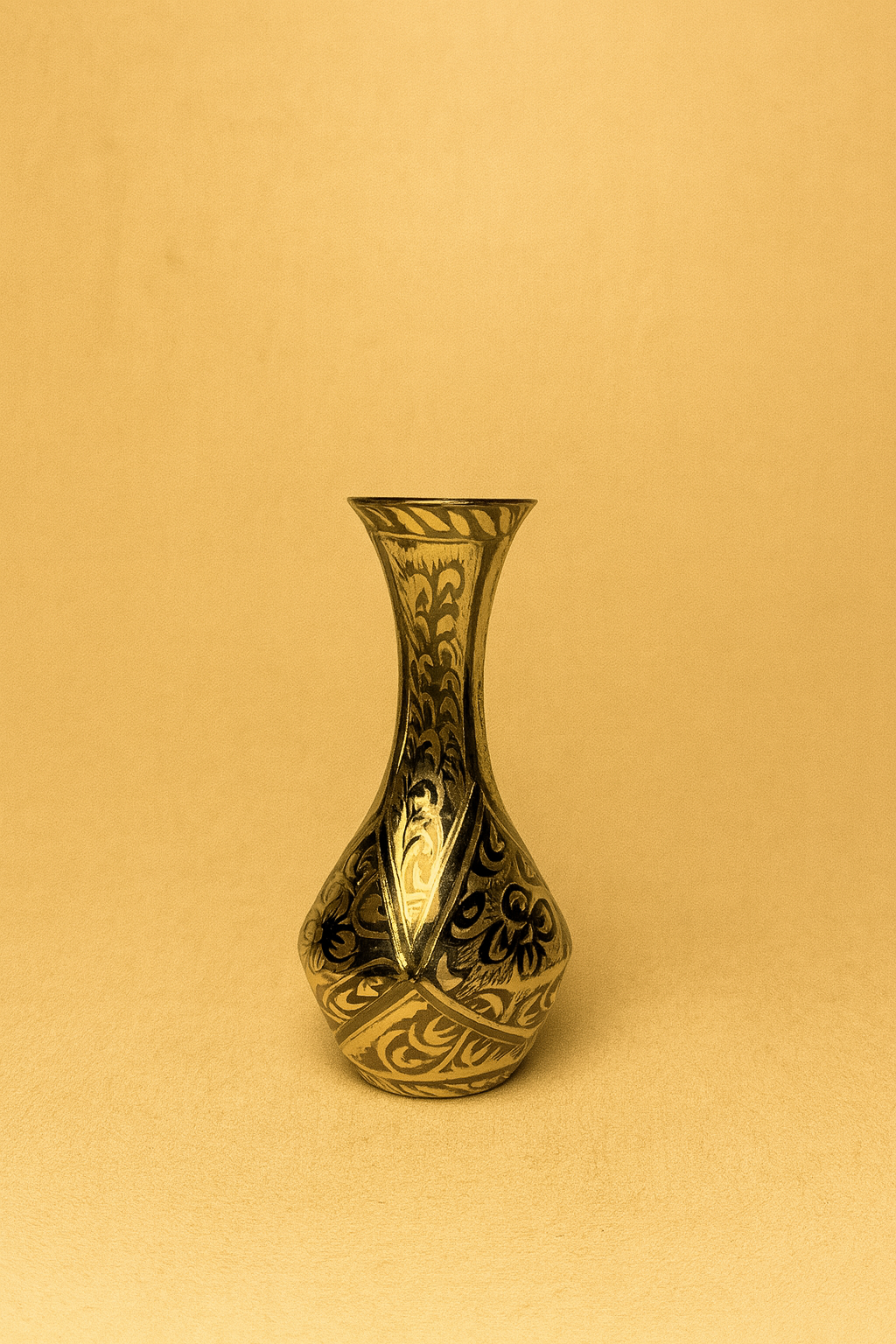 Ethnic Brass Vase Pair