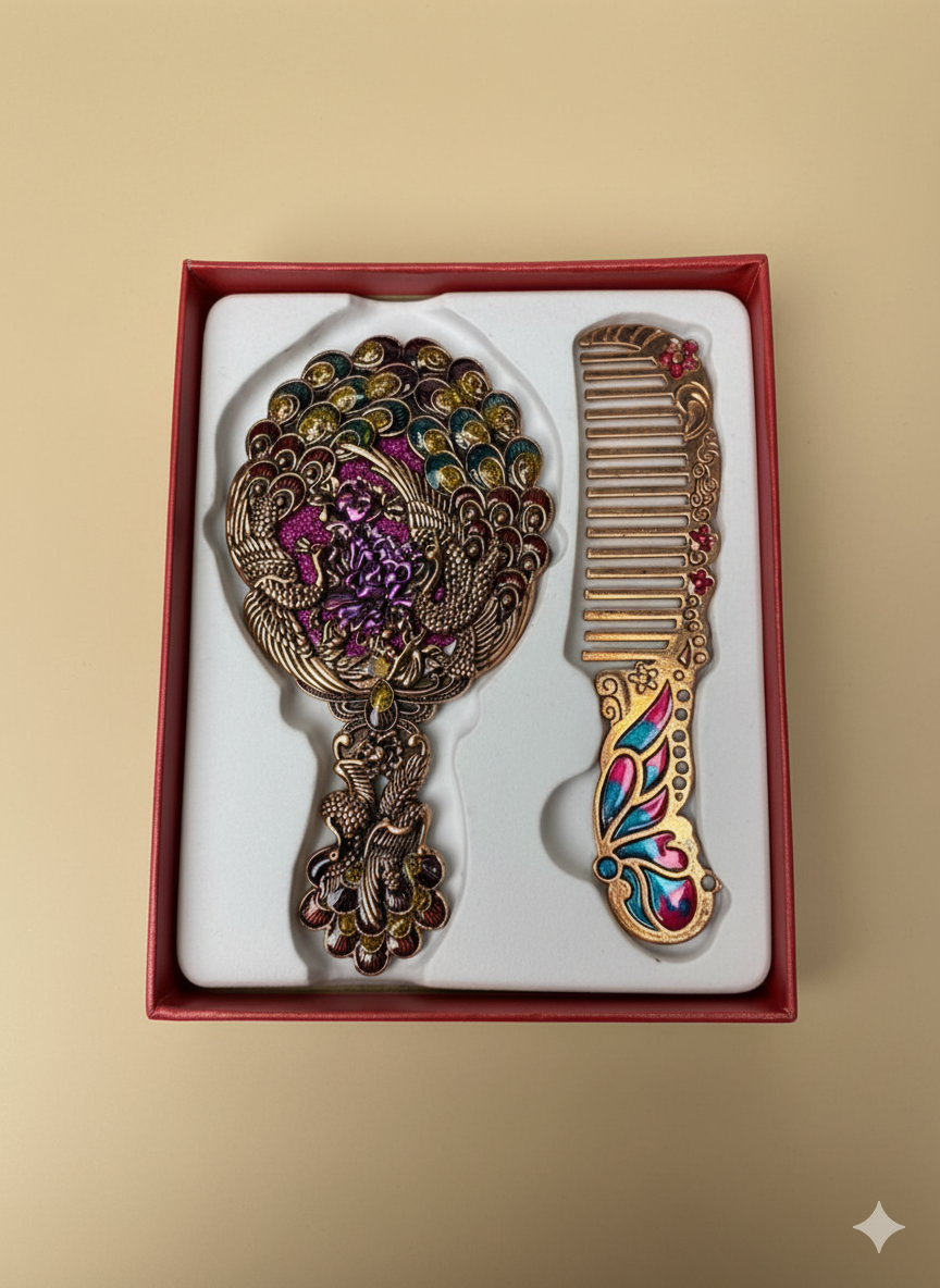 Artisanal Phoenix and Floral Vanity Set