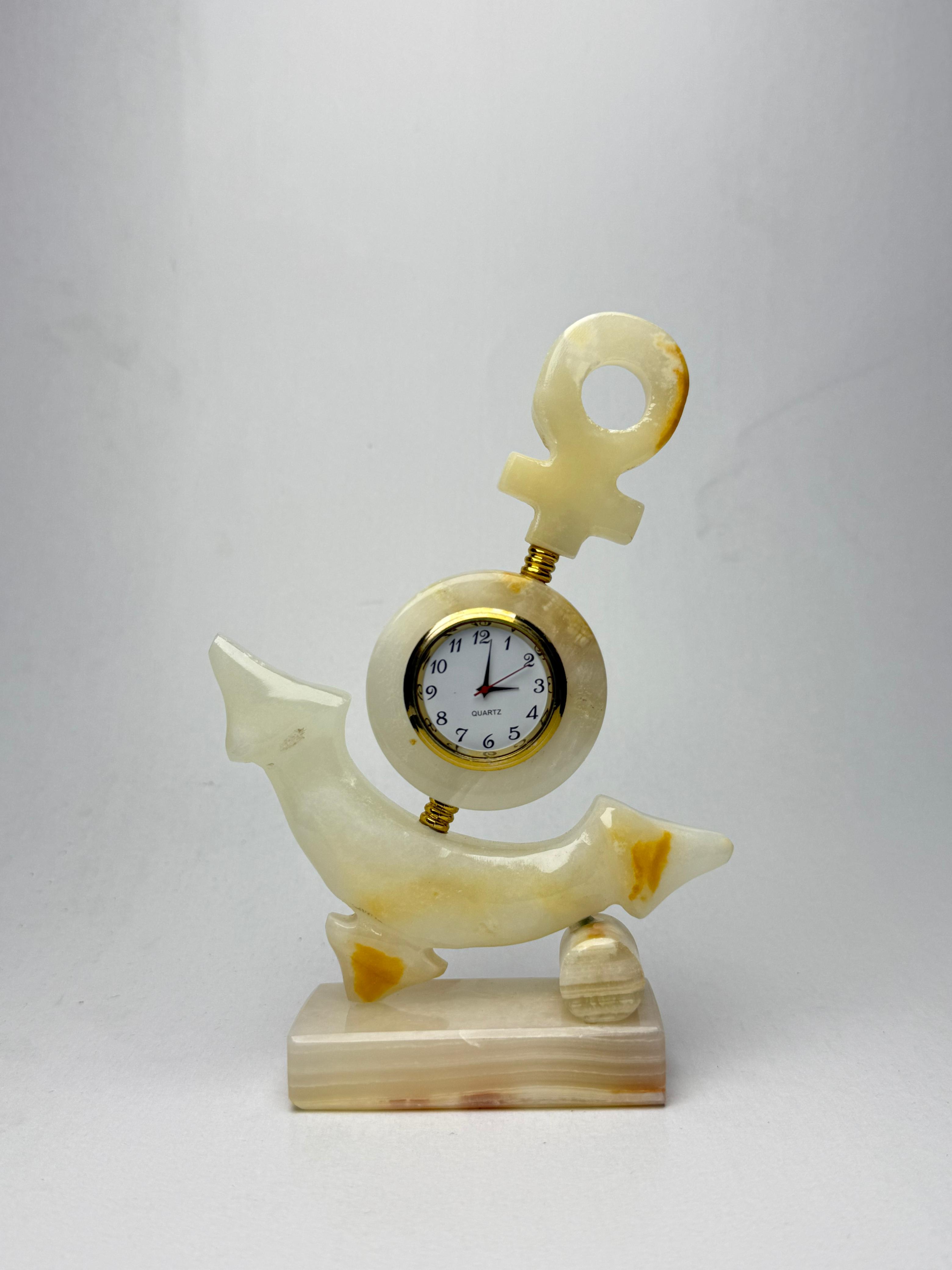 Golden Anchor Desk Clock – Marble Finish