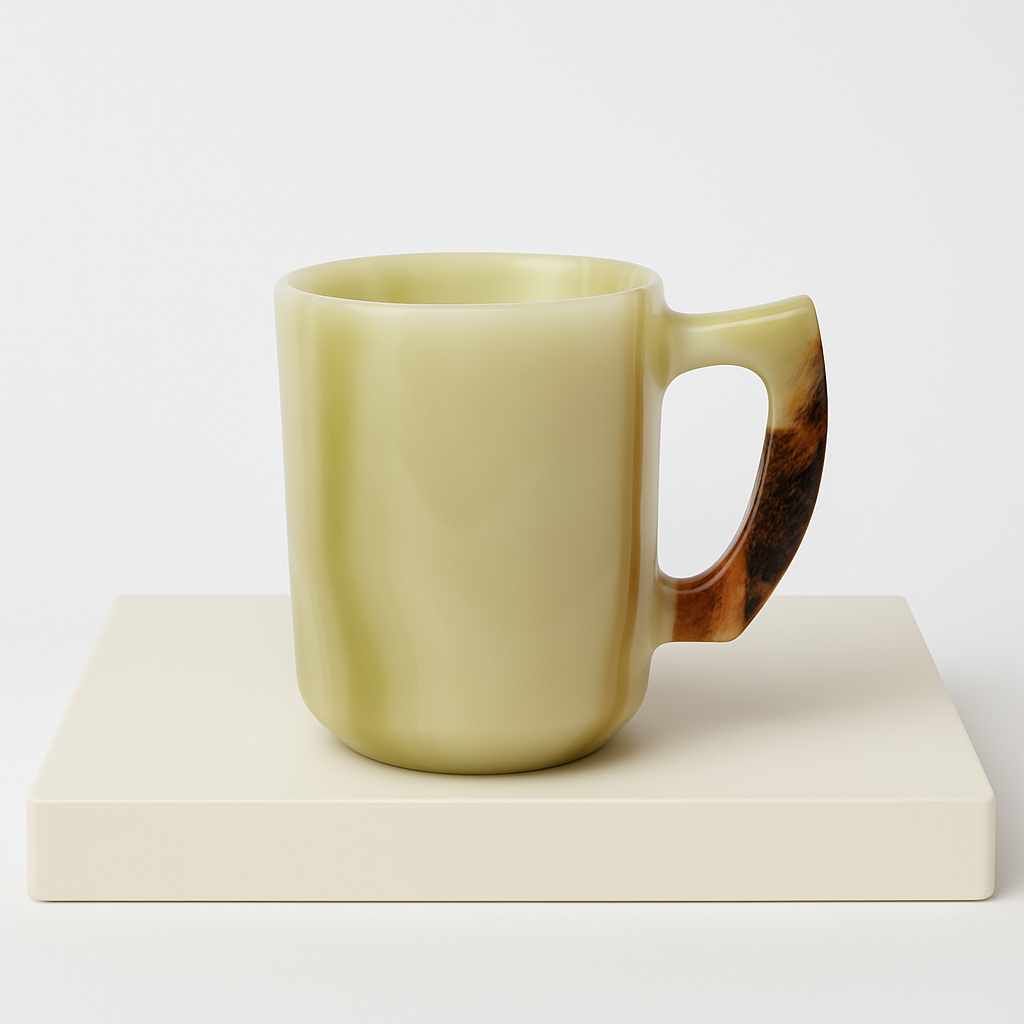Marble Bear & Tea  Mug – Cozy Stone Finish 1 pc