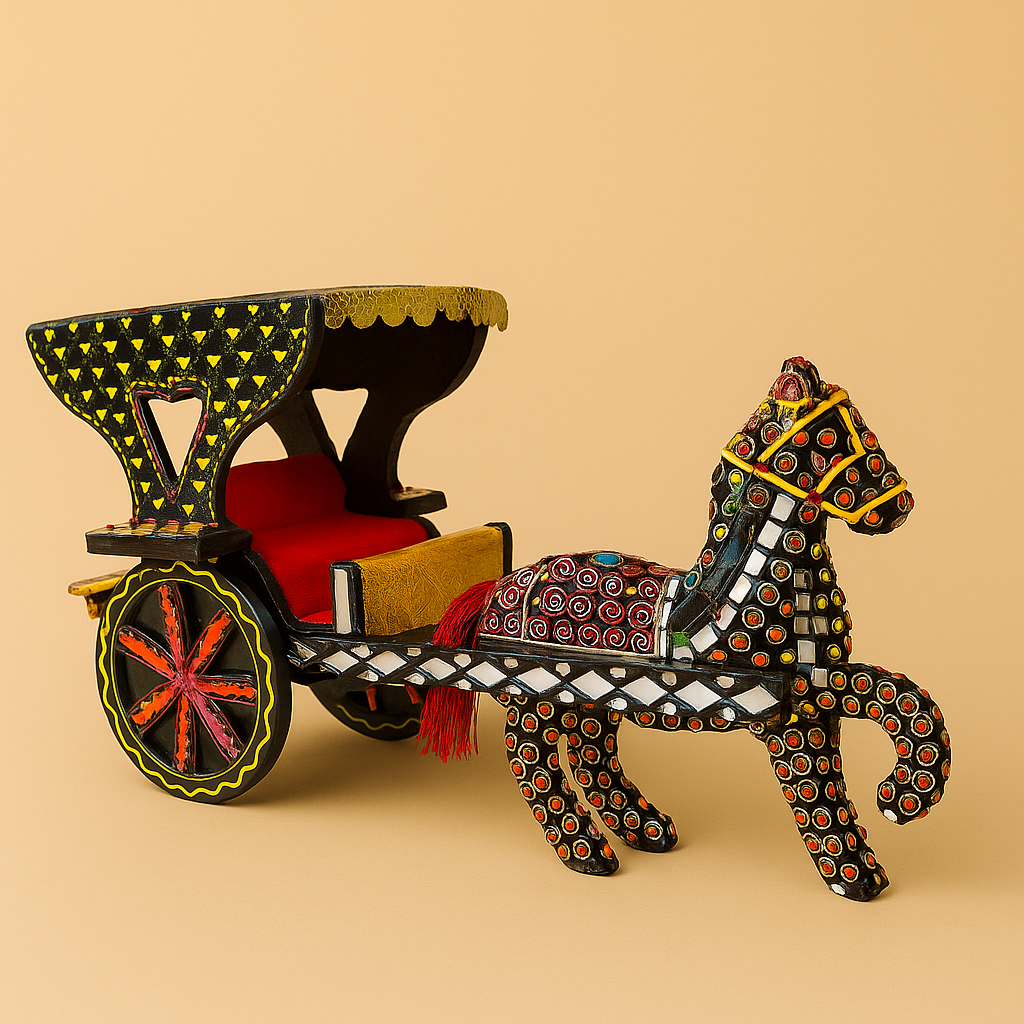 Handcrafted Decorative Horse Carriage Figurine