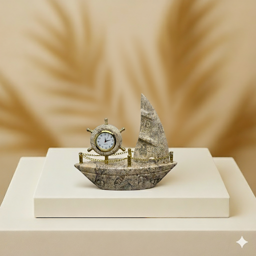 Sailing marble boat Clock