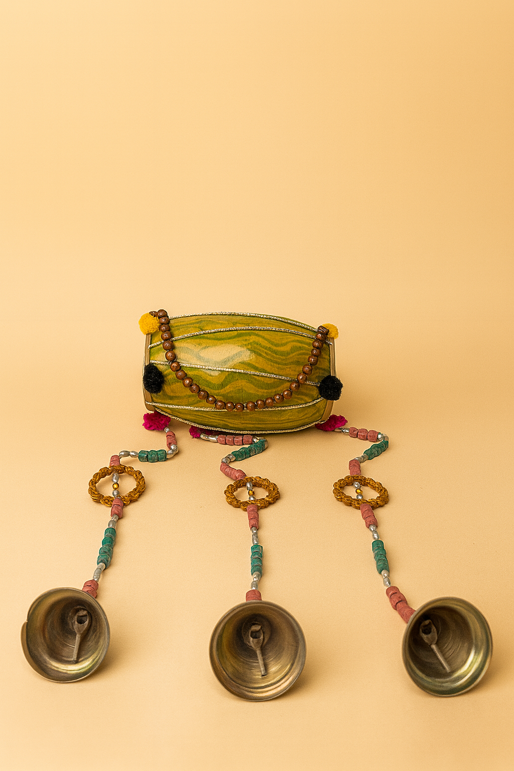 Handcrafted Decorative Dolki Wall Hanging with Bells