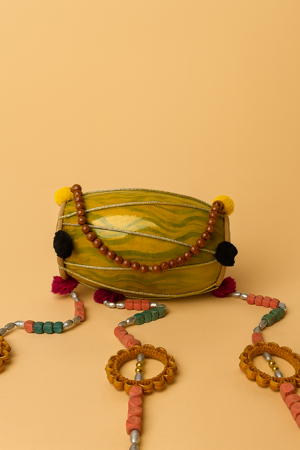 Handcrafted Decorative Dolki Wall Hanging with Bells