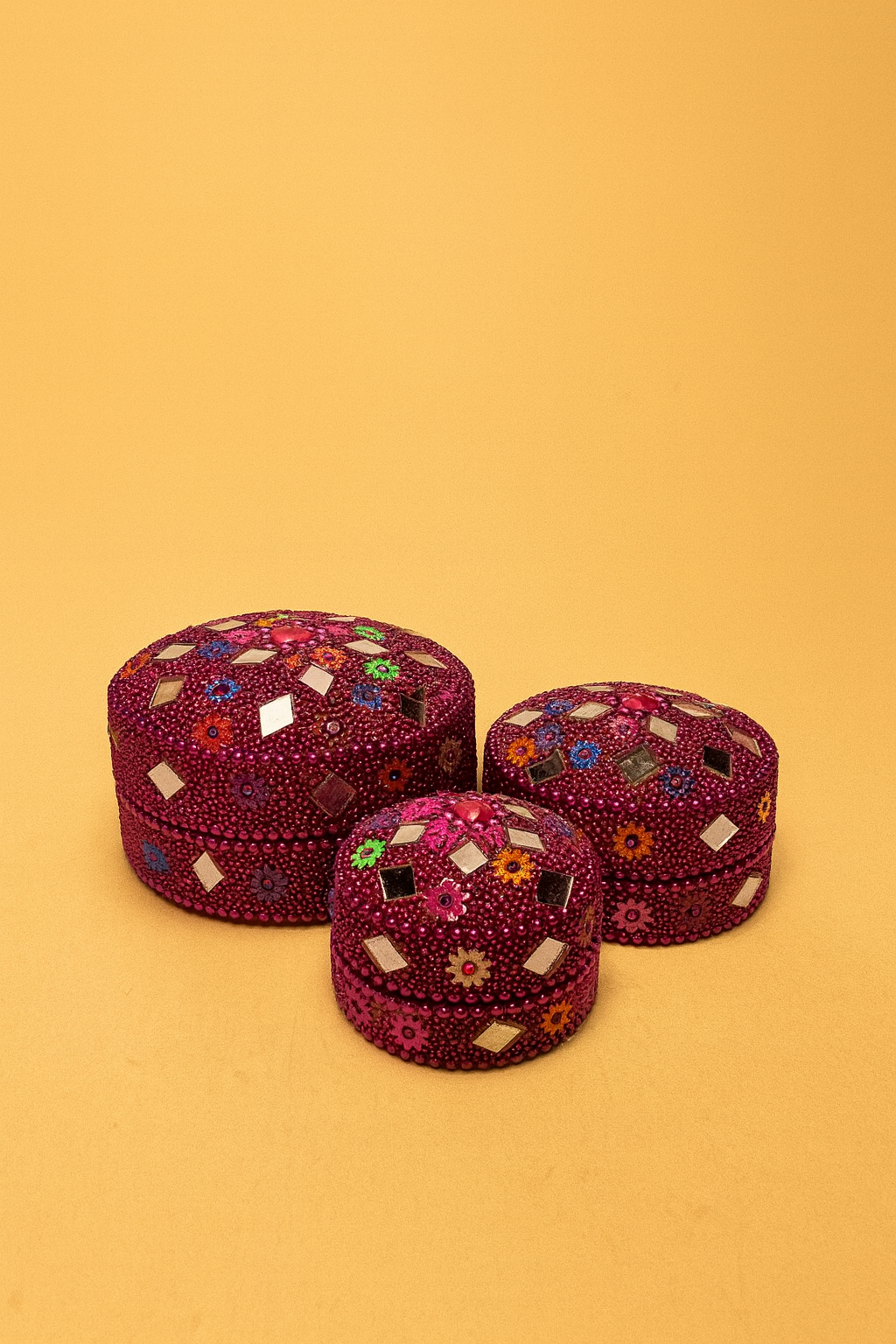 Handcrafted Beaded & Mosaic dressing tableBox Set of 3