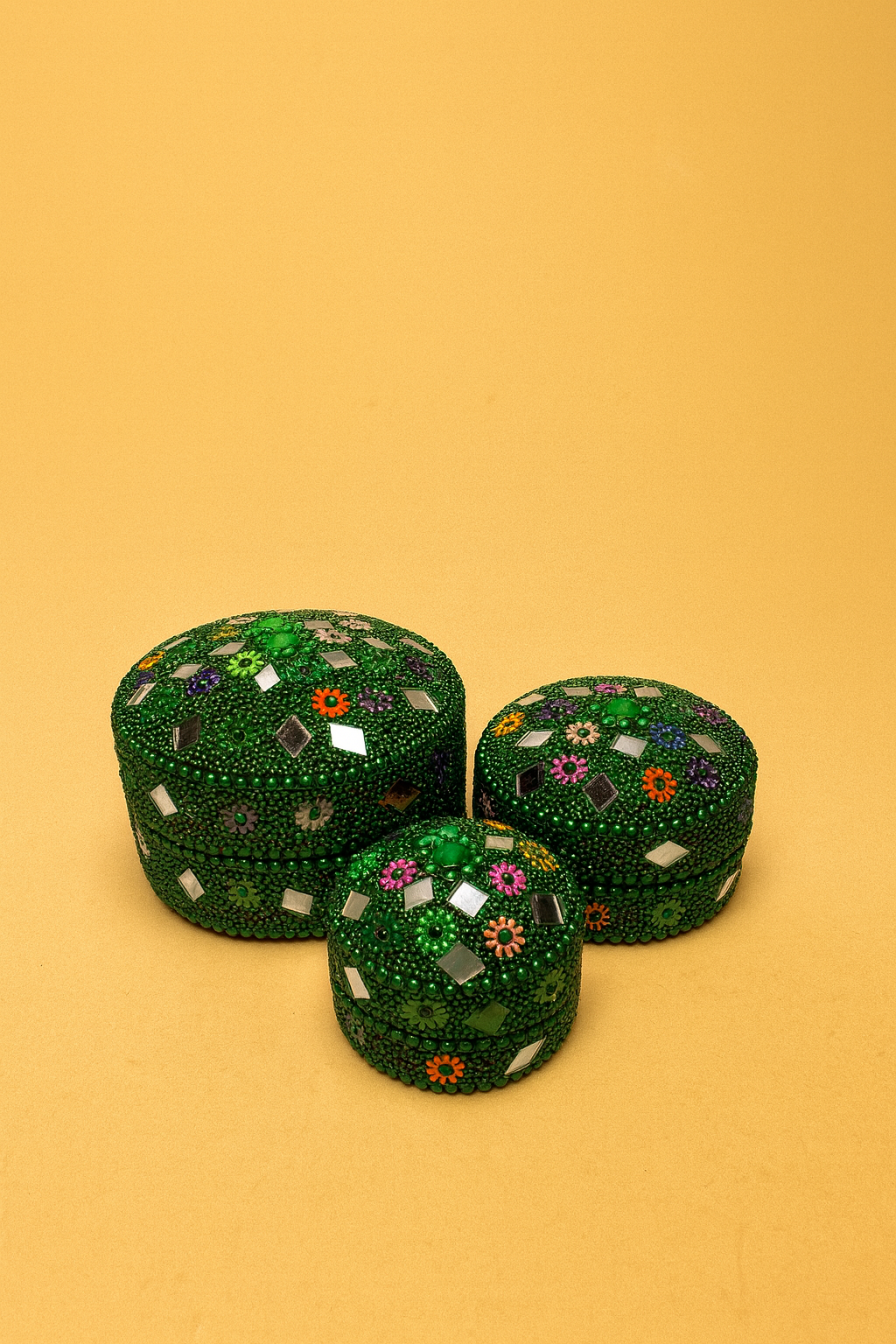 Handcrafted Beaded & Mosaic dressing tableBox Set of 3