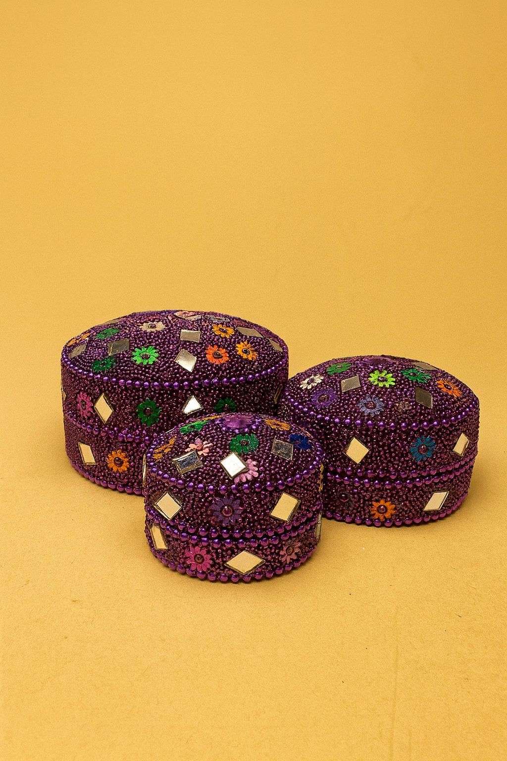 Handcrafted Beaded & Mosaic dressing tableBox Set of 3