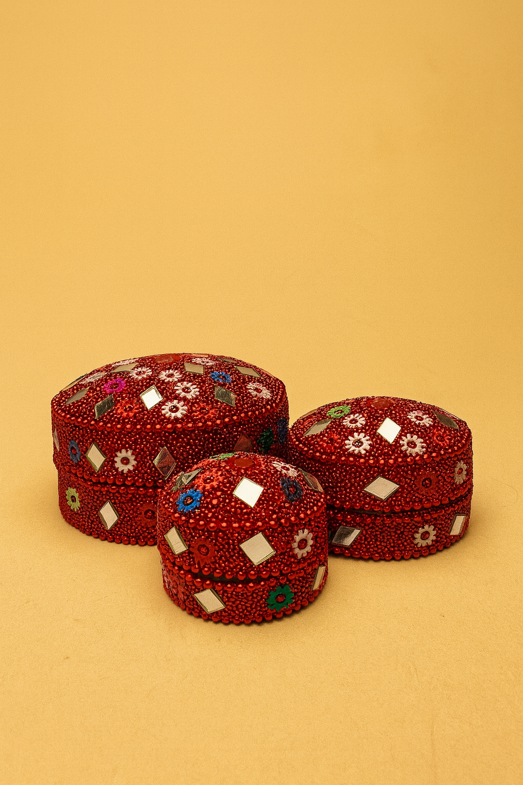Handcrafted Beaded & Mosaic dressing tableBox Set of 3