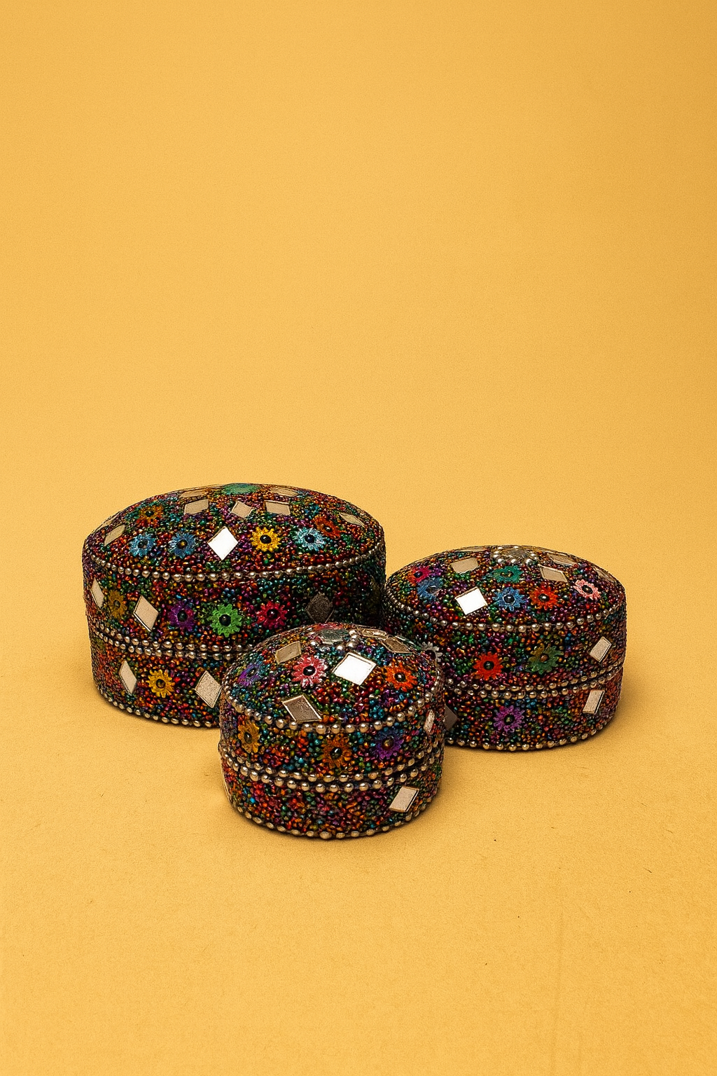 Handcrafted Beaded & Mosaic dressing tableBox Set of 3