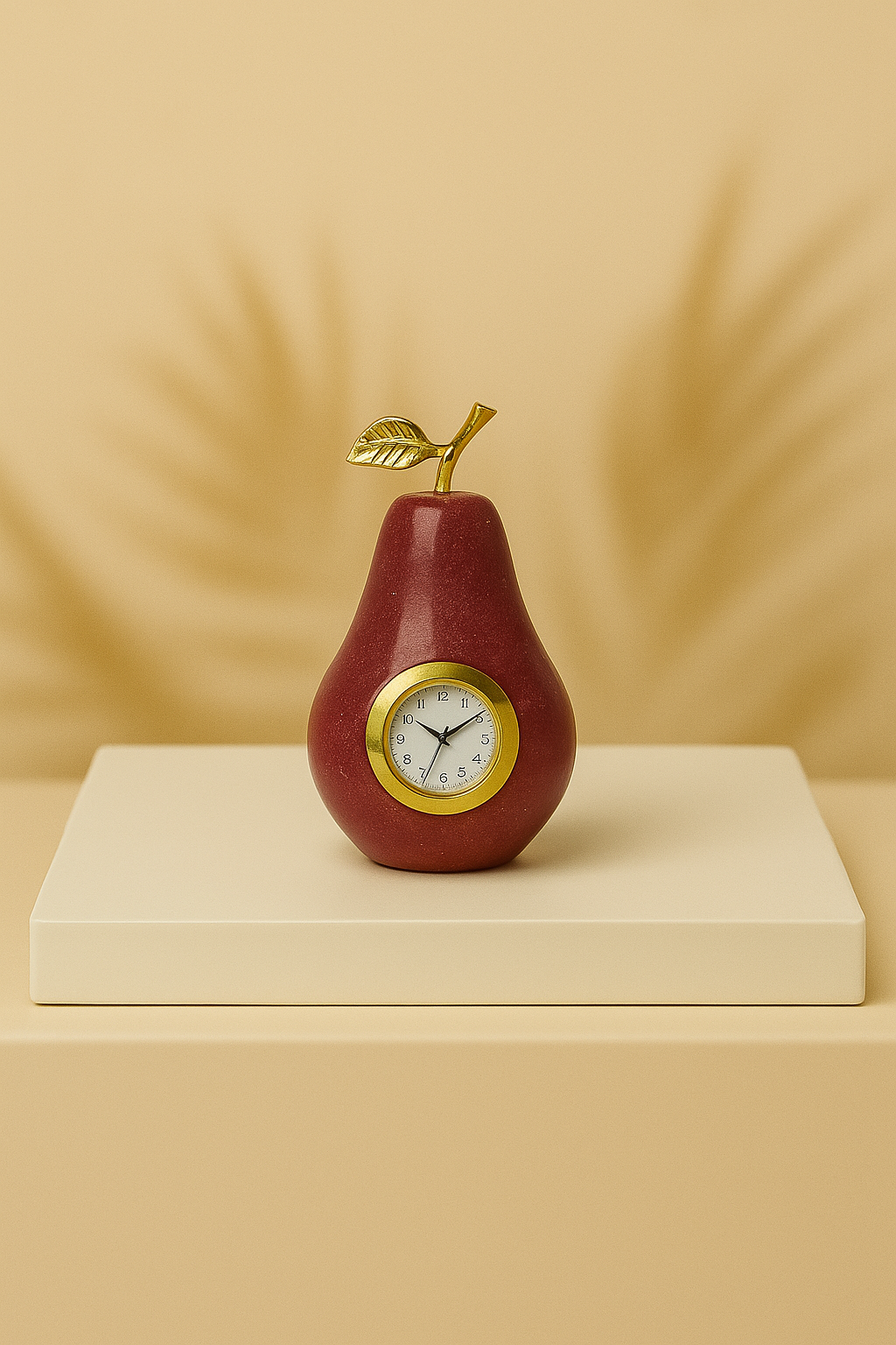 Pear Luxe Table Clock – Azure & Gold