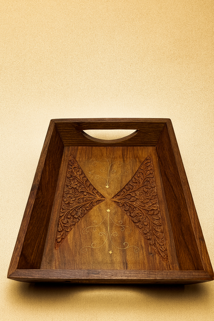Handcrafted Wooden Serving Tray Set – 3 Pieces