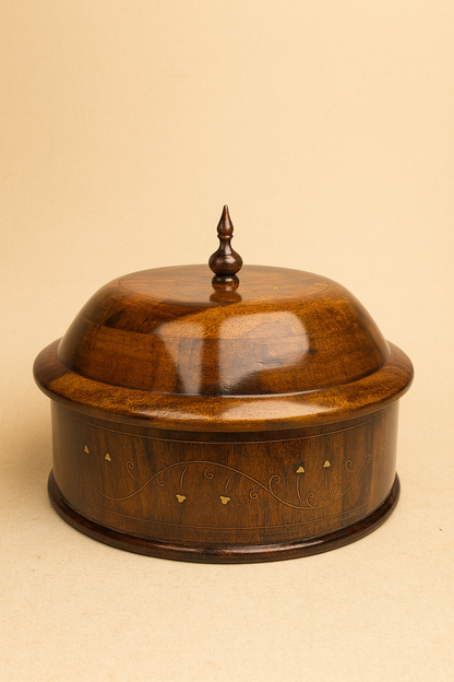 Handcrafted Wooden Serving Hotpot with Lid full size