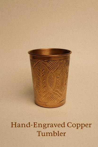 Hand-Engraved Copper Tumbler Trio (1 pc)