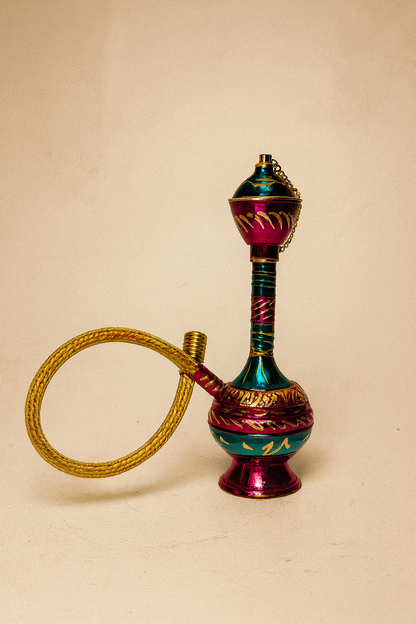 Jewel-Toned Mini Brass Hookah