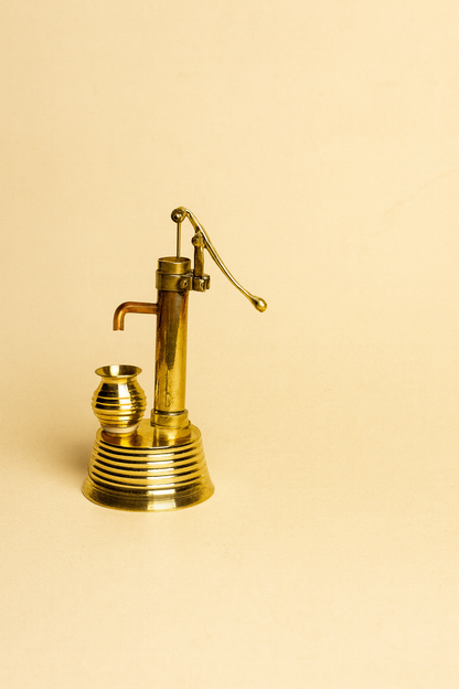 Vintage Brass Water Pump Miniature