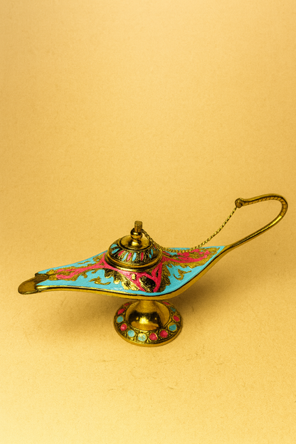 Colorful Brass Aladdin Lamp Showpiece