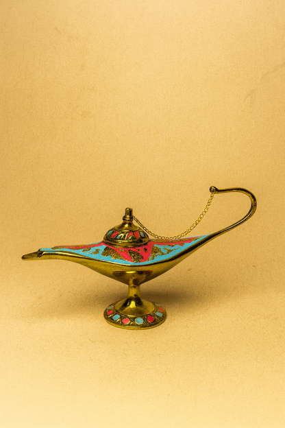 Colorful Brass Aladdin Lamp Showpiece