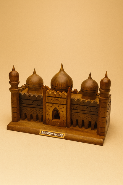 Hand-Carved Wooden Badshahi Masjid Model