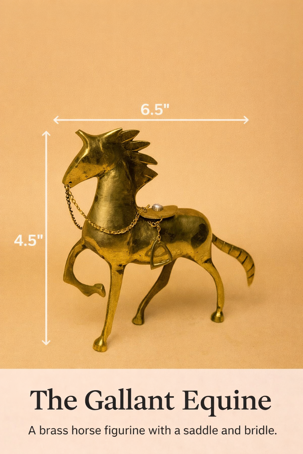 Regal Brass Horse Figurine