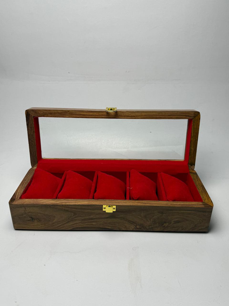 Handcrafted 10-5 Slot Wooden Watch & Accessory Display Case