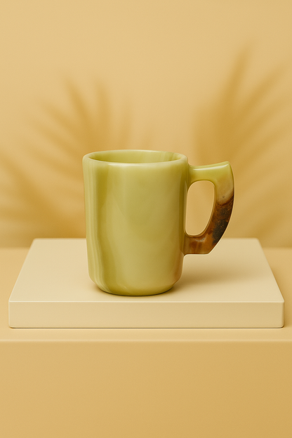 Marble Bear & Tea  Mug – Cozy Stone Finish 1 pc