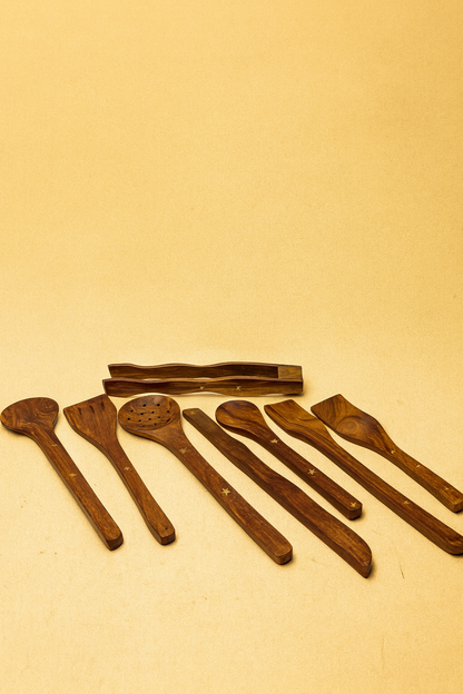Handcrafted Wooden Kitchen Utensil Set – 7 Pieces